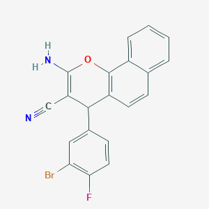 molecular formula C20H12BrFN2O B4882152 2-amino-4-(3-bromo-4-fluorophenyl)-4H-benzo[h]chromene-3-carbonitrile 