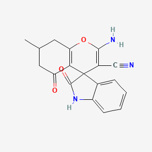molecular formula C18H15N3O3 B4882160 2-amino-7-methyl-2',5-dioxo-1',2',5,6,7,8-hexahydrospiro[chromene-4,3'-indole]-3-carbonitrile 