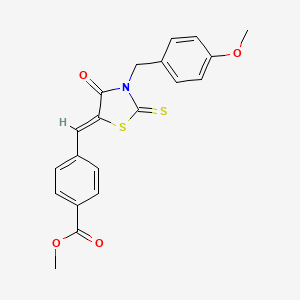 molecular formula C20H17NO4S2 B4882191 methyl 4-{[3-(4-methoxybenzyl)-4-oxo-2-thioxo-1,3-thiazolidin-5-ylidene]methyl}benzoate 