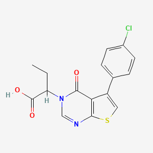 molecular formula C16H13ClN2O3S B4882218 2-[5-(4-chlorophenyl)-4-oxothieno[2,3-d]pyrimidin-3(4H)-yl]butanoic acid 