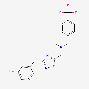 molecular formula C19H17F4N3O B4882219 1-[3-(3-fluorobenzyl)-1,2,4-oxadiazol-5-yl]-N-methyl-N-[4-(trifluoromethyl)benzyl]methanamine 