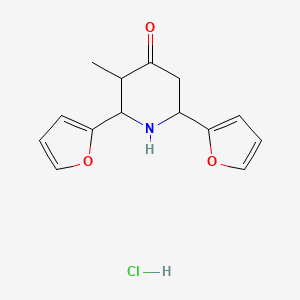 molecular formula C14H16ClNO3 B4882222 2,6-di-2-furyl-3-methyl-4-piperidinone hydrochloride 