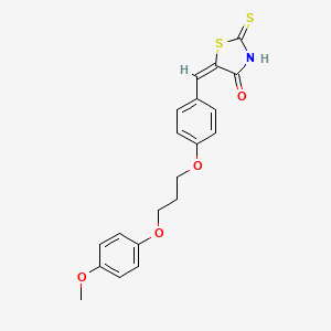 molecular formula C20H19NO4S2 B4882256 5-{4-[3-(4-methoxyphenoxy)propoxy]benzylidene}-2-thioxo-1,3-thiazolidin-4-one 