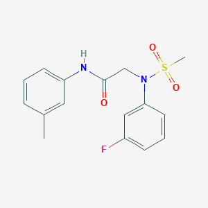 molecular formula C16H17FN2O3S B4882275 N~2~-(3-fluorophenyl)-N~1~-(3-methylphenyl)-N~2~-(methylsulfonyl)glycinamide 