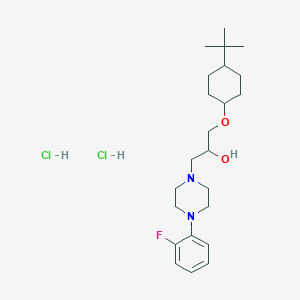 molecular formula C23H39Cl2FN2O2 B4882286 1-[(4-tert-butylcyclohexyl)oxy]-3-[4-(2-fluorophenyl)-1-piperazinyl]-2-propanol dihydrochloride 