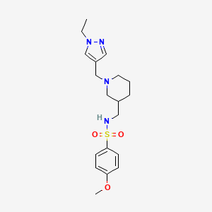 molecular formula C19H28N4O3S B4882290 N-({1-[(1-ethyl-1H-pyrazol-4-yl)methyl]-3-piperidinyl}methyl)-4-methoxybenzenesulfonamide 
