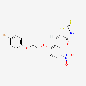 molecular formula C19H15BrN2O5S2 B4882291 5-{2-[2-(4-bromophenoxy)ethoxy]-5-nitrobenzylidene}-3-methyl-2-thioxo-1,3-thiazolidin-4-one 
