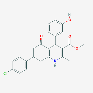 molecular formula C24H22ClNO4 B4882297 methyl 7-(4-chlorophenyl)-4-(3-hydroxyphenyl)-2-methyl-5-oxo-1,4,5,6,7,8-hexahydro-3-quinolinecarboxylate 