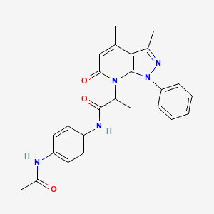 molecular formula C25H25N5O3 B4882313 N-[4-(acetylamino)phenyl]-2-(3,4-dimethyl-6-oxo-1-phenyl-1,6-dihydro-7H-pyrazolo[3,4-b]pyridin-7-yl)propanamide 