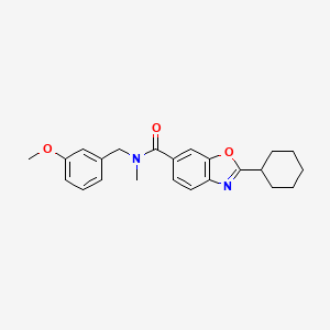 molecular formula C23H26N2O3 B4882317 2-cyclohexyl-N-(3-methoxybenzyl)-N-methyl-1,3-benzoxazole-6-carboxamide 