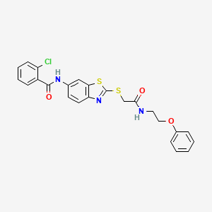 2-chloro-N-[2-({2-oxo-2-[(2-phenoxyethyl)amino]ethyl}thio)-1,3-benzothiazol-6-yl]benzamide