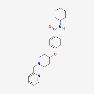 molecular formula C24H31N3O2 B4882333 N-cyclohexyl-4-{[1-(2-pyridinylmethyl)-4-piperidinyl]oxy}benzamide 