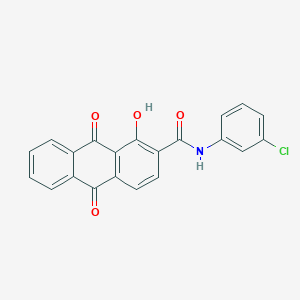 molecular formula C21H12ClNO4 B4882349 N-(3-chlorophenyl)-1-hydroxy-9,10-dioxo-9,10-dihydro-2-anthracenecarboxamide 
