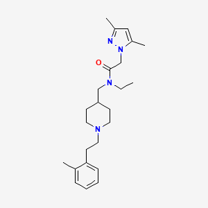 molecular formula C24H36N4O B4882367 2-(3,5-dimethyl-1H-pyrazol-1-yl)-N-ethyl-N-({1-[2-(2-methylphenyl)ethyl]-4-piperidinyl}methyl)acetamide 