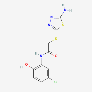 molecular formula C10H9ClN4O2S2 B4882370 2-[(5-amino-1,3,4-thiadiazol-2-yl)thio]-N-(5-chloro-2-hydroxyphenyl)acetamide 