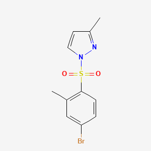 molecular formula C11H11BrN2O2S B4882374 1-[(4-bromo-2-methylphenyl)sulfonyl]-3-methyl-1H-pyrazole 