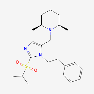 (2R*,6S*)-1-{[2-(isopropylsulfonyl)-1-(2-phenylethyl)-1H-imidazol-5-yl]methyl}-2,6-dimethylpiperidine