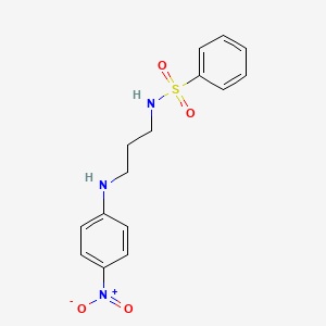molecular formula C15H17N3O4S B4882474 N-{3-[(4-nitrophenyl)amino]propyl}benzenesulfonamide 