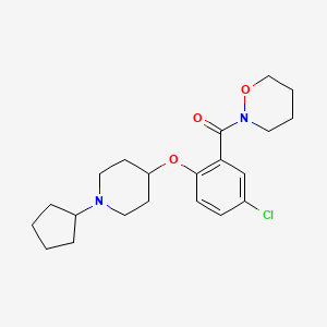 molecular formula C21H29ClN2O3 B4882493 2-{5-chloro-2-[(1-cyclopentyl-4-piperidinyl)oxy]benzoyl}-1,2-oxazinane 