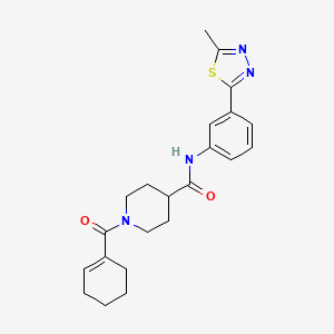 1-(1-cyclohexen-1-ylcarbonyl)-N-[3-(5-methyl-1,3,4-thiadiazol-2-yl)phenyl]-4-piperidinecarboxamide