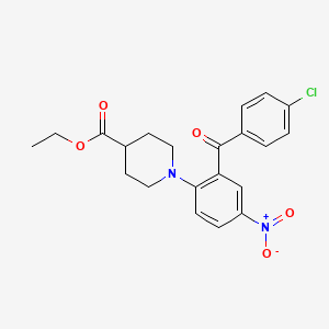 molecular formula C21H21ClN2O5 B4882515 ethyl 1-[2-(4-chlorobenzoyl)-4-nitrophenyl]-4-piperidinecarboxylate 