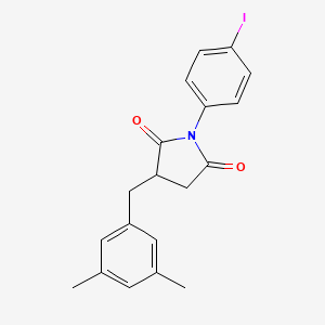 molecular formula C19H18INO2 B4882527 3-(3,5-dimethylbenzyl)-1-(4-iodophenyl)-2,5-pyrrolidinedione 