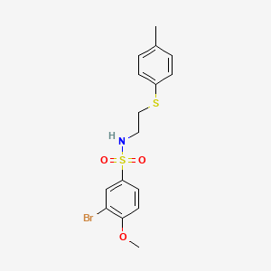 molecular formula C16H18BrNO3S2 B4882552 3-bromo-4-methoxy-N-{2-[(4-methylphenyl)thio]ethyl}benzenesulfonamide 