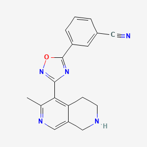 molecular formula C18H15N5O B4882574 3-[3-(3-methyl-5,6,7,8-tetrahydro-2,7-naphthyridin-4-yl)-1,2,4-oxadiazol-5-yl]benzonitrile trifluoroacetate 