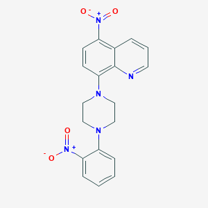 molecular formula C19H17N5O4 B4882583 5-nitro-8-[4-(2-nitrophenyl)-1-piperazinyl]quinoline 