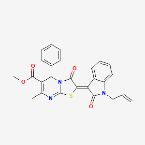 molecular formula C26H21N3O4S B4882593 methyl 2-(1-allyl-2-oxo-1,2-dihydro-3H-indol-3-ylidene)-7-methyl-3-oxo-5-phenyl-2,3-dihydro-5H-[1,3]thiazolo[3,2-a]pyrimidine-6-carboxylate 