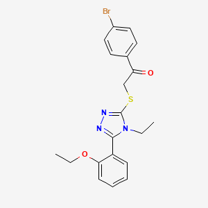 molecular formula C20H20BrN3O2S B4882599 1-(4-bromophenyl)-2-{[5-(2-ethoxyphenyl)-4-ethyl-4H-1,2,4-triazol-3-yl]thio}ethanone 