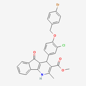 molecular formula C28H21BrClNO4 B4882611 methyl 4-{4-[(4-bromobenzyl)oxy]-3-chlorophenyl}-2-methyl-5-oxo-4,5-dihydro-1H-indeno[1,2-b]pyridine-3-carboxylate 