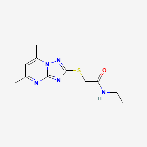 molecular formula C12H15N5OS B4882617 N-allyl-2-[(5,7-dimethyl[1,2,4]triazolo[1,5-a]pyrimidin-2-yl)thio]acetamide 
