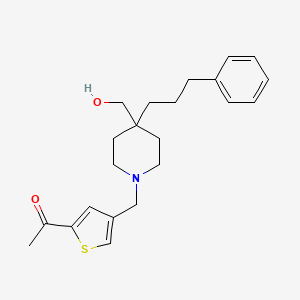 molecular formula C22H29NO2S B4882654 1-(4-{[4-(hydroxymethyl)-4-(3-phenylpropyl)-1-piperidinyl]methyl}-2-thienyl)ethanone 