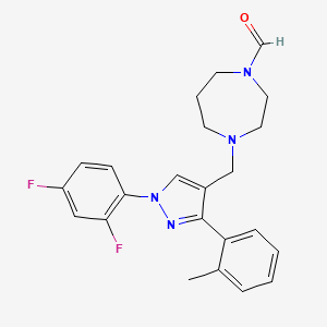 4-{[1-(2,4-difluorophenyl)-3-(2-methylphenyl)-1H-pyrazol-4-yl]methyl}-1,4-diazepane-1-carbaldehyde