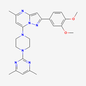 molecular formula C25H29N7O2 B4882676 2-(3,4-dimethoxyphenyl)-7-[4-(4,6-dimethyl-2-pyrimidinyl)-1-piperazinyl]-5-methylpyrazolo[1,5-a]pyrimidine 