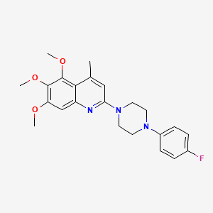 molecular formula C23H26FN3O3 B4882681 2-[4-(4-fluorophenyl)-1-piperazinyl]-5,6,7-trimethoxy-4-methylquinoline 