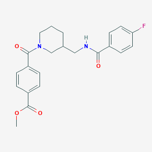 molecular formula C22H23FN2O4 B4882694 methyl 4-[(3-{[(4-fluorobenzoyl)amino]methyl}-1-piperidinyl)carbonyl]benzoate 