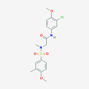 molecular formula C18H21ClN2O5S B4882724 N~1~-(3-chloro-4-methoxyphenyl)-N~2~-[(4-methoxy-3-methylphenyl)sulfonyl]-N~2~-methylglycinamide 