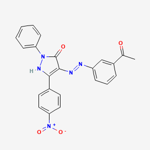 3-(4-nitrophenyl)-1-phenyl-1H-pyrazole-4,5-dione 4-[(3-acetylphenyl)hydrazone]