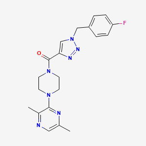 molecular formula C20H22FN7O B4882749 3-(4-{[1-(4-fluorobenzyl)-1H-1,2,3-triazol-4-yl]carbonyl}-1-piperazinyl)-2,5-dimethylpyrazine 