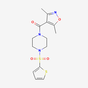 molecular formula C14H17N3O4S2 B4882753 1-[(3,5-dimethyl-4-isoxazolyl)carbonyl]-4-(2-thienylsulfonyl)piperazine 