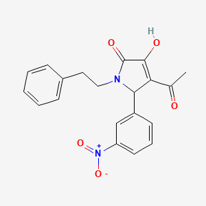 molecular formula C20H18N2O5 B4882770 4-acetyl-3-hydroxy-5-(3-nitrophenyl)-1-(2-phenylethyl)-1,5-dihydro-2H-pyrrol-2-one 