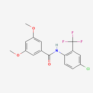 molecular formula C16H13ClF3NO3 B4882794 N-[4-chloro-2-(trifluoromethyl)phenyl]-3,5-dimethoxybenzamide 