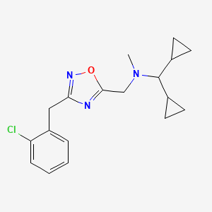 molecular formula C18H22ClN3O B4882830 N-{[3-(2-chlorobenzyl)-1,2,4-oxadiazol-5-yl]methyl}-1,1-dicyclopropyl-N-methylmethanamine 