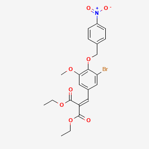 molecular formula C22H22BrNO8 B4882838 diethyl {3-bromo-5-methoxy-4-[(4-nitrobenzyl)oxy]benzylidene}malonate 