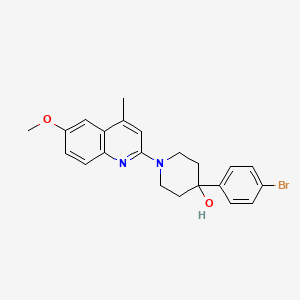 molecular formula C22H23BrN2O2 B4882843 4-(4-bromophenyl)-1-(6-methoxy-4-methyl-2-quinolinyl)-4-piperidinol 