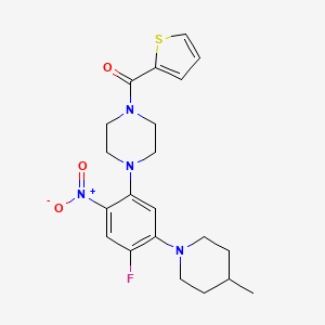 molecular formula C21H25FN4O3S B4882855 1-[4-fluoro-5-(4-methyl-1-piperidinyl)-2-nitrophenyl]-4-(2-thienylcarbonyl)piperazine 