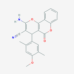 2-amino-4-(4-methoxy-2,5-dimethylphenyl)-5-oxo-4H,5H-pyrano[3,2-c]chromene-3-carbonitrile