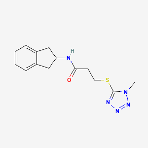 molecular formula C14H17N5OS B4882901 N-(2,3-dihydro-1H-inden-2-yl)-3-[(1-methyl-1H-tetrazol-5-yl)thio]propanamide 